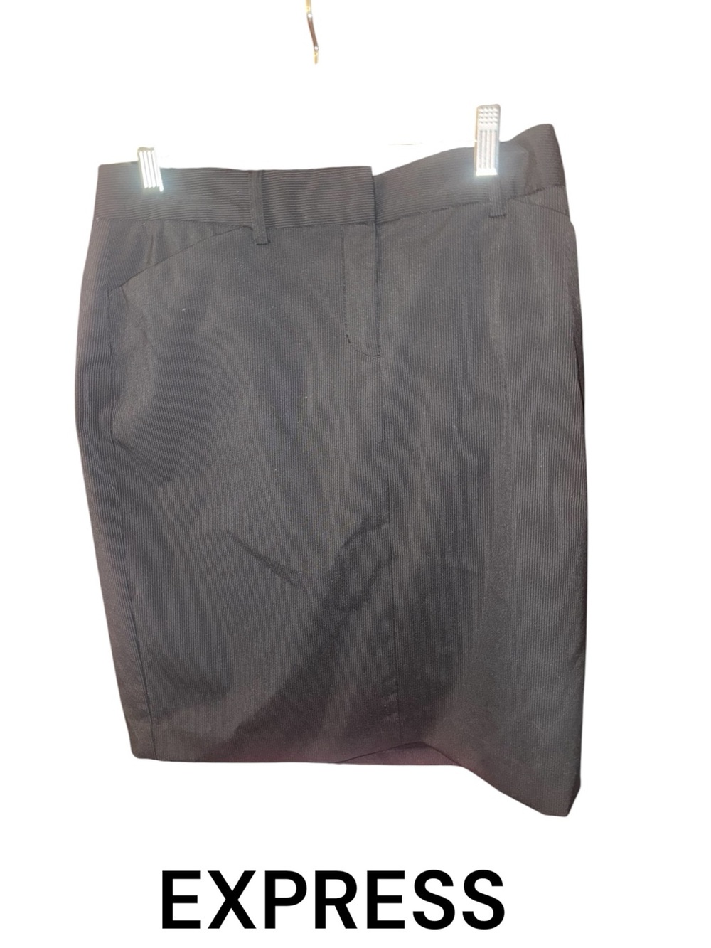Express Black Pinstriped Pencil Skirt - Classic Workwear
